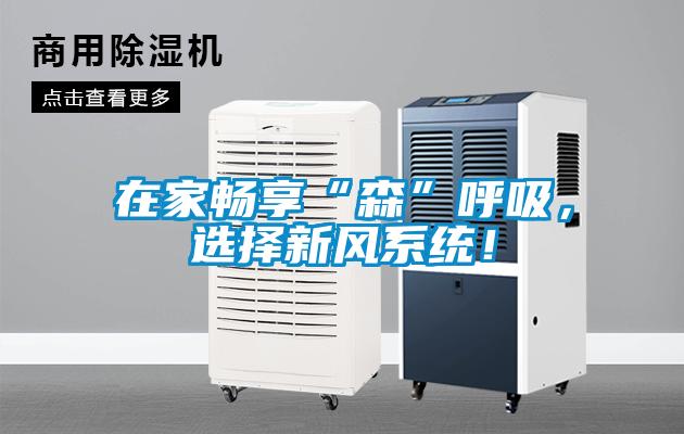在家暢享“森”呼吸，選擇新風系統！