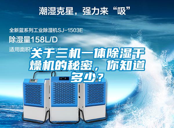 關于三機一體除濕干燥機的秘密，你知道多少？