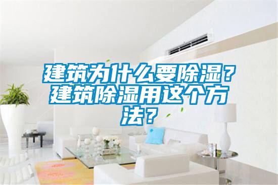 建筑為什么要除濕？建筑除濕用這個方法？