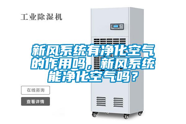 新風(fēng)系統(tǒng)有凈化空氣的作用嗎，新風(fēng)系統(tǒng)能凈化空氣嗎？