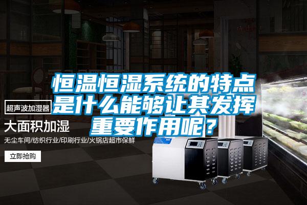恒溫恒濕系統的特點是什么能夠讓其發揮重要作用呢？