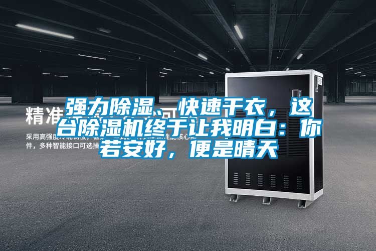 強力除濕、快速干衣，這臺除濕機終于讓我明白：你若安好，便是晴天
